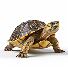 Obraz premium Beautiful big wild turtle looking forward is shown in full length, Ai generated