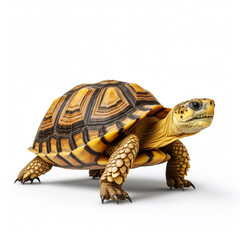 Obraz premium Beautiful big wild turtle looking forward is shown in full length, Ai generated