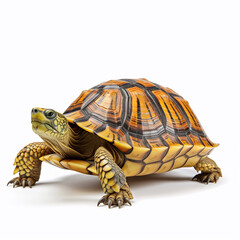 Obraz premium Beautiful big wild turtle looking forward is shown in full length, Ai generated