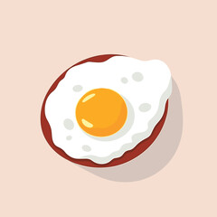 fried egg vector flat minimalistic isolated illustration
