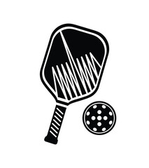 Vector Pickleball Paddles silhouette,Pickleball club and icons vector illustration,High quality vector