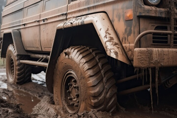 Off road truck during mudding