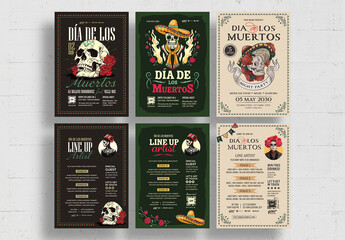 Dia De Los Muertos Flyer Poster Set