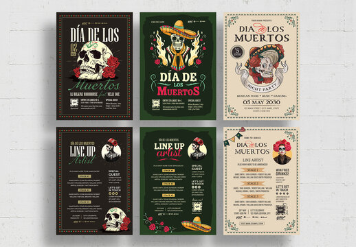 Dia De Los Muertos Flyer Poster Set