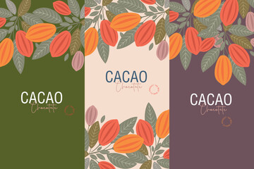 DruckCocoa bean illustration. Vintage style design template. chocolate cocoa beans. Vector illustration