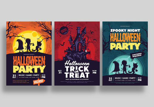 Halloween Flyer Poster Set