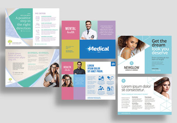 Medical Healthcare Hospital Dentist Flyer Card Flier Layouts Set