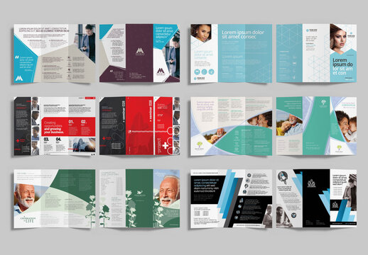 Modern Tri Fold Brochure 3 Fold Leaflet Layout Set