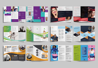 Tri Fold Brochure Layout Set