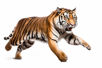 Jumping Moment, Tiger On White Background. Jumping Moment, Tiger On White Background, Photography Tips, Capturing Animals, Action Photography, Background Techniques. 