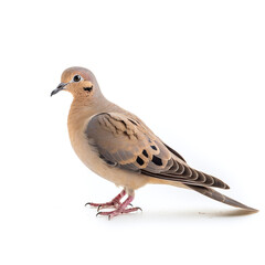 Mourning dove on white background