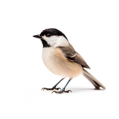 Marsh tit on white background