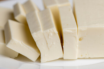 Sliced cream cheese for salads