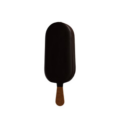 Popsicle ice cream isolated on white background. Chocolate caramel hazelnut nut brown Popsicle chocolate Ice cream isolated