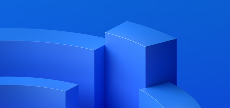 Fototapeta Abstract background design, blue minimalist geometric composition