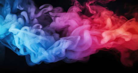 Smoke, Colorful smoke on black background.