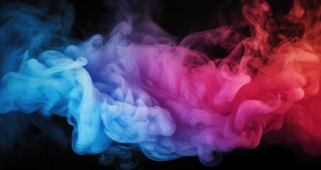 Fototapeta premium Smoke, Colorful smoke on black background.