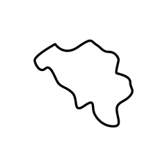 Belgium map icon. Belgium outline map. Simple icon for web design, typography. Vector illustration