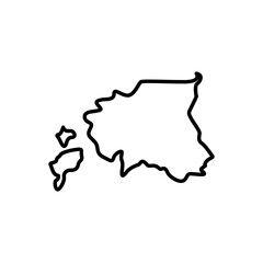 Estonia map icon. Estonia outline map. Simple icon for web design, typography. Vector illustration