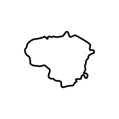 Lithuania map icon. Lithuania outline map. Simple icon for web design, typography. Vector illustration