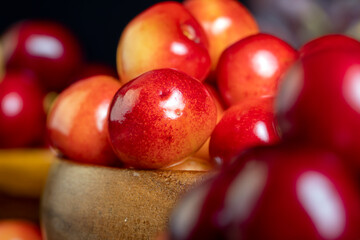 Sweet fresh cherries with other products