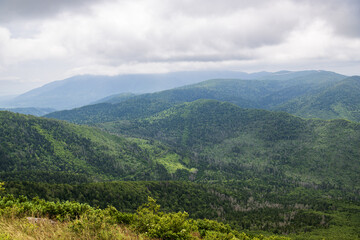 View from the top of the mountain to the valley.