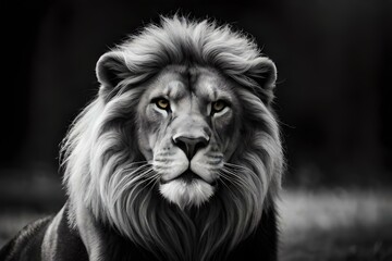 lion head portrait generated Ai.
