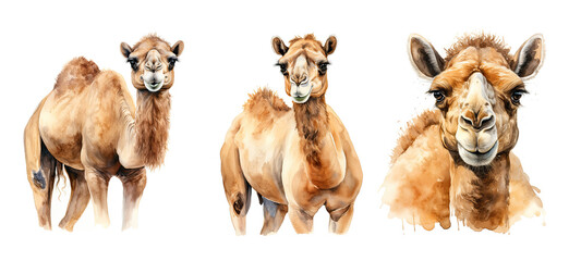 nature camel watercolor ai generated