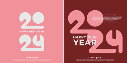 Happy new year 2024 with typography concept. New year 2024 celebration background