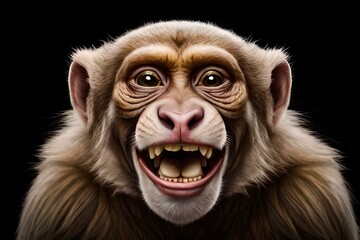 close up of a monkey head generated Ai.