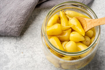 Yellow chubby hot peppers pickle