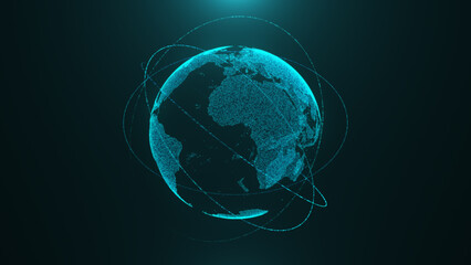 Globe digital data earth connect future technology abstract business.
Scientific growth network surrounding planet world concept. - obrazy, fototapety, plakaty