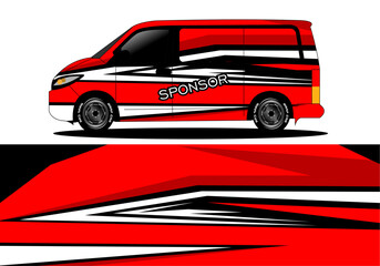 Van decal wrap design vector for company branding graphic wrap decal and sticker template vector