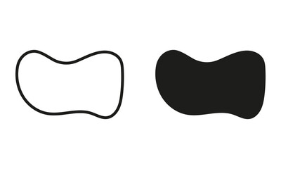 Abstract Amorphous Splodge, Organic Blob. Asymmetric Pebble, Simple Stone Collection. Random Shape Line and Silhouette Black Set. Irregular Liquid Design Form. Isolated Vector Illustration