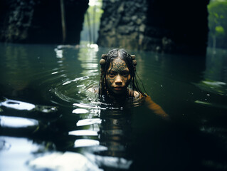 Fototapeta na wymiar Girl in the water