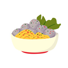 Indonesian Meatball Illustration Set