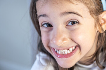 Child during orthodontist visit and oral cavity check-up.