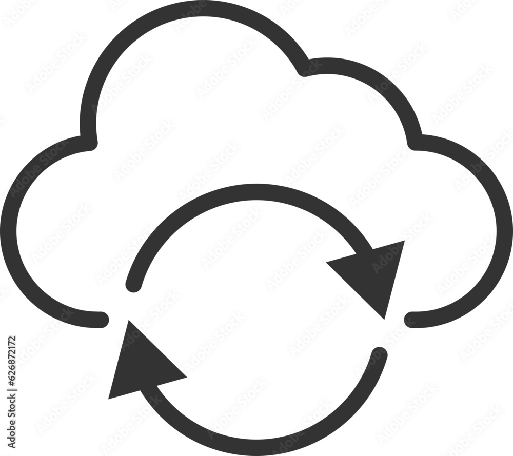 Poster technology icon vector cloud computing connection. big data global server. line design symbol.