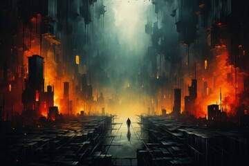 Abstract indie aesthetic image. Beautiful illustration picture. Generative AI