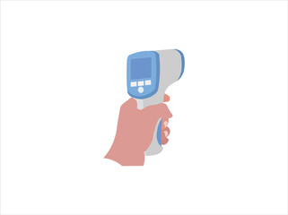 Thermometer Gun Isometric Medical Digital Non-Contact Infrared Sight Handheld Forehead Readings vector . Temperature Measurement Device isolated on white background , vector thermometer