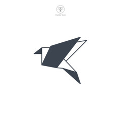 origami bird icon symbol vector illustration isolated on white background