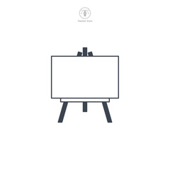 Obraz premium Easel icon symbol vector illustration isolated on white background