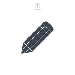 Pencil icon symbol vector illustration isolated on white background