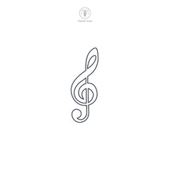 Obraz premium Music Note icon symbol vector illustration isolated on white background