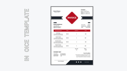 Minimal invoice design template 