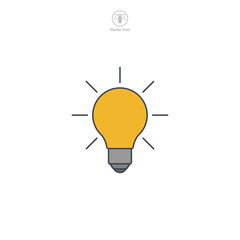 Light Bulb icon symbol vector illustration isolated on white background
