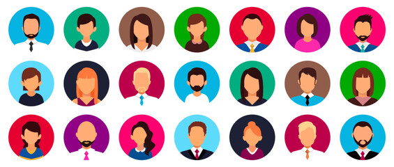 User people avatar collection in a flat design. Set of cartoon people avatar