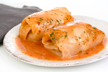 Cabbage rolls with meat in tomato sauce