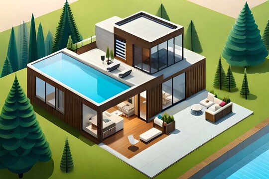illustration of a luxury house