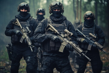 Special forces soldiers operators on mission